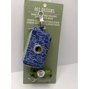 NEW OCS Designs Blue Dog Waste Bag Holder with 2 Rolls Biodegradable Bags PT059